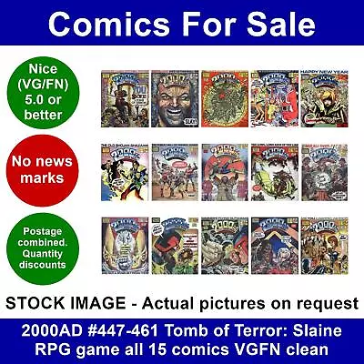 Buy 2000AD #447-461 Tomb Of Terror: Slaine RPG Game All 15 Comics VGFN Clean • 38.99£