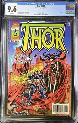 Buy Thor #502 CGC 9.6 W Final Issue Deodato Cover & Art Last Marvel 1996 • 38.75£