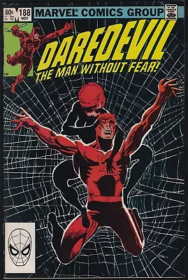 Buy Marvel Comics DAREDEVIL #188 Black Widow Appearance Frank Miller 1982 VF/NM! • 11.65£