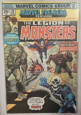 Buy Marvel Premiere 28 1st Legion Of Monsters Ghost Rider Morbius Man Thing Werewolf • 69.89£