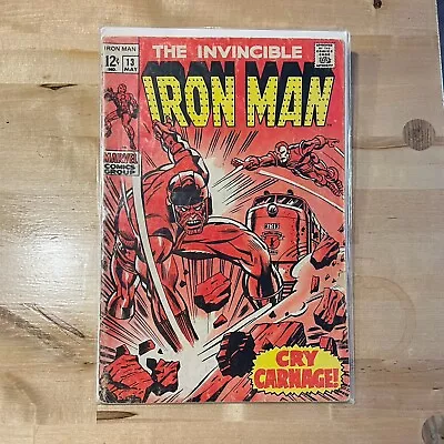 Buy The Invincible Iron Man #13 1969 Cry Carnage Marvel Comics • 46.60£