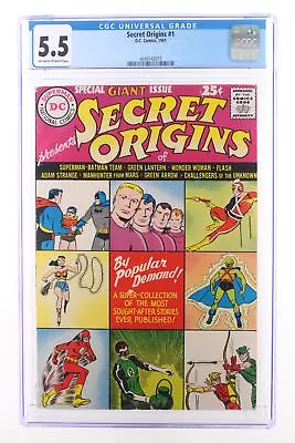 Buy Secret Origins #1 - D.C. Comics 1961 CGC 5.5 Reprints Showcase 4, 6, 17, Detecti • 61.35£