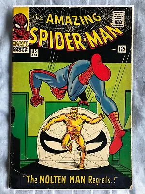 Buy Amazing Spider-man 35 (1966) 2nd Appearance Of The Molten Man, Cents • 49.99£