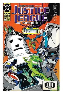 Buy Justice League America #48 : NM- :  The Last Giant Nazi Robot Story!  • 1.50£