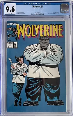 Buy Wolverine #8 CGC 9.6 Hulk Appearance Classic Hulk/Wolverine Cover (1989) • 159£