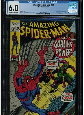 Buy Amazing Spider-man #98 Cgc 6.0 1971 Stan Lee John Romita Early Bronze Age Marvel • 122.51£