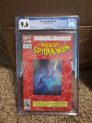 Buy Web Of Spider-Man 90 Cgc 9.6 1st 2099 Poster Hologram Amazing Cover NM Mint WP • 38.82£