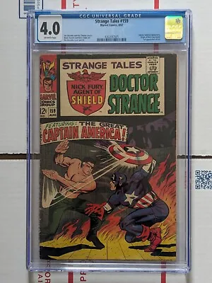 Buy STRANGE TALES #159 CGC 4.0 OFF-WHITE PAGES Marvel Comics 1967 SHIPS FREE • 93.19£