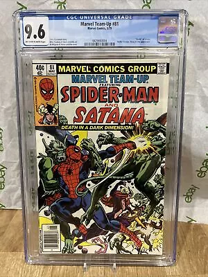 Buy MARVEL TEAM-UP #81 CGC 9.6 - SPIDER-MAN SATANA - 1979 MARVEL Newsstand Comic • 38.75£