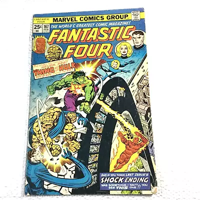 Buy 1976 Vintage Comic Book Fantastic Four #167 Hulk Avengers AWESOME Cover Art • 4.65£