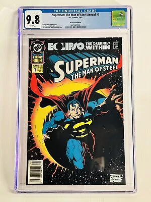 Buy Superman: The Man Of Steel Annual 1 DC 1992 CGC 9.8 NEWSSTAND HFT RARE 1 Of 1 • 124.25£