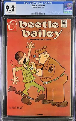 Buy Beetle Bailey #1 CGC 9.2 Cerebral Palsy Complimentary Copy 1970 Charlton Comics • 115.71£