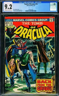 Buy TOMB OF DRACULA #16 Marvel 1974 1st Cameo DOCTOR SUN CGC 9.2 • 93.19£