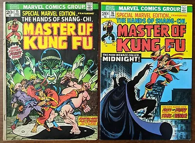 Buy Special Marvel Edition #15 & 16 - Master Of Kung Fu 1st App Shang Chi Fu Manchu • 213.56£