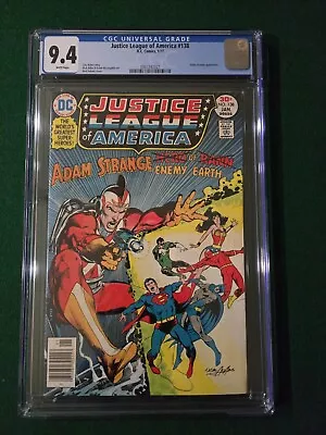 Buy Justice League Of America #138 CGC 9.4 White Pages Adams Cvr Adam Strange 1977 • 97.25£