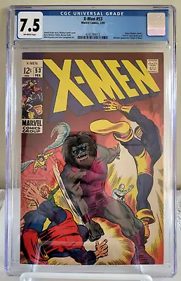 Buy X-Men #53 CGC 7.5 1969 | OW Pages | First US Barry Windsor-Smith | Beast Origin • 97.07£