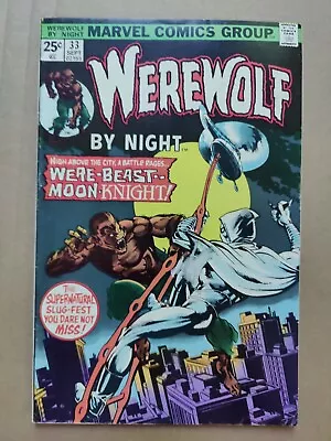 Buy Werewolf By Night 33 Low Grade (Tape Tear On Cover) 1975 2nd Moon Knight 1st Pr. • 45.82£