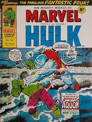 Buy The Mighty World Of Marvel THE INCREDIBLE HULK No. 166 Dec. 6th 1975 Comic VG/FC • 8.99£