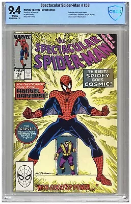 Buy Spectacular Spider-Man  #158  CBCS   9.4   NM  White Pgs  12/89    Spider-Man Ga • 81.54£