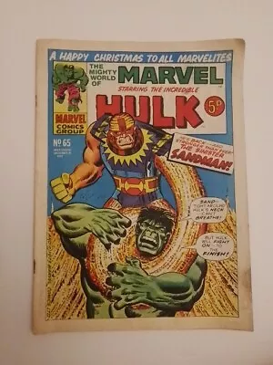 Buy Mighty World Of Marvel #65 1973 Marvel Comics UK Hulk Fantastic Four Lee Kirby • 5.64£