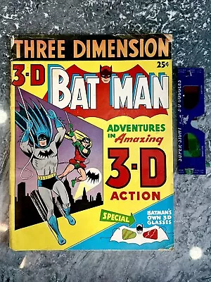 Buy Three Dimension 3-D Bat Man Adventures #1 (1953) DC Comic Not Original Glasses • 34.91£