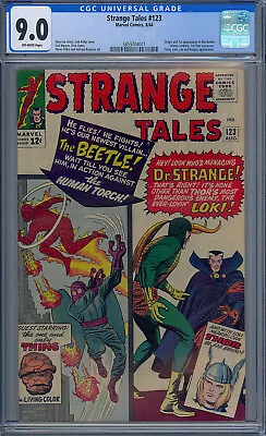 Buy Strange Tales #123 Cgc 9.0 Beetle 1st Appearance Thor X-over Loki Story • 1,353.72£