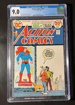 Buy 1973 Dc Action Comics #428 Superman, Green Arrow, Black Canary, Lex Luther Cgc 9 • 58.34£