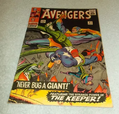 Buy The Avengers # 31 Vg- Marvel Comic 1966 Silver Age Never Bug A Giant! The Keep • 23.26£