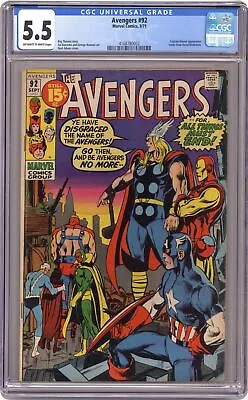 Buy Avengers #92 CGC 5.5 1971 4168780002 • 85.43£