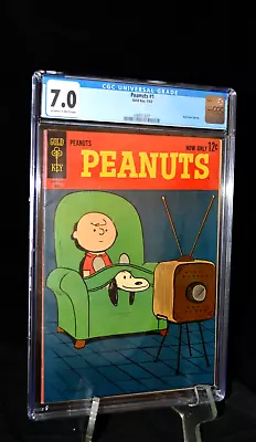 Buy Peanuts #1 CGC 7.0 Gold Key 1963 Charlie Brown! Snoopy! Key Silver! • 620.89£