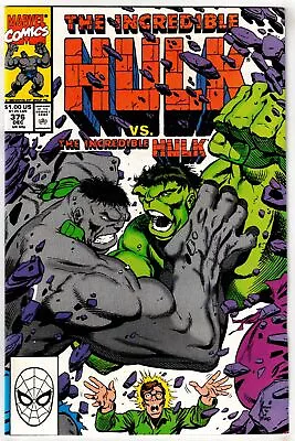 Buy Incredible Hulk #376 (1990)-1st App Agamemnon- Green Hulk Vs Gray Hulk- Vf+ • 6.98£