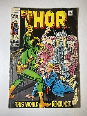 Buy The Mighty Thor #167 Marvel Comics Silver Age 1969 Jack Kirby Loki Galactus! • 9.31£