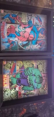 Buy Marvel Framed Holographic Spiderman And The Hulk 3d Pictures • 0.99£