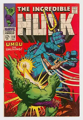 Buy Incredible Hulk #110 VFN+ 8.5 Versus Umbu The Unliving • 79.95£