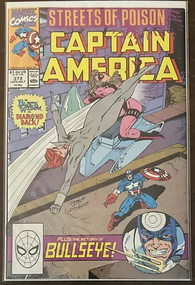 Buy Captain America #373 NM 9.4 1ST CAMEO LEON HOSKINS MARVEL COMICS 1990 BULLSEYE • 6.21£