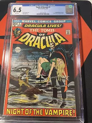 Buy Tomb Of Dracula #1 - 1st Appearance Of Dracula (CGC 6.5) White Pages 1972 • 248.51£