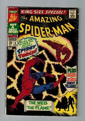 Buy Amazing Spider-Man (1963) ANNUAL #   4 (4.0-VG) (185503) Human Torch 1967 • 36£