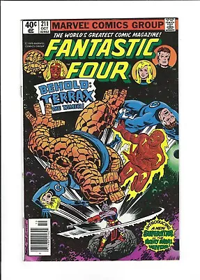 Buy Fantastic Four #211 1st Terrax Herald Of Galactus, 7.5 VF-, 1979 Marvel • 23.29£