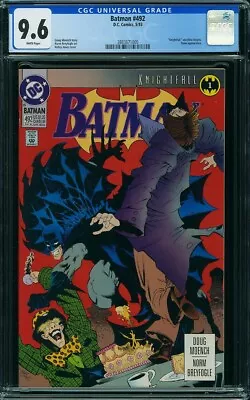 Buy Batman #492 CGC 9.6  Knightfall  Storyline Begins! • 31.06£