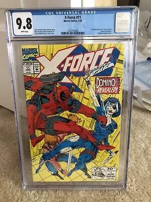 Buy X-Force #11 CGC 9.8 WP NM/MT Marvel Comic 1992 1st Domino Deadpool X-Men Liefeld • 50.47£