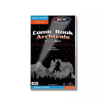 Buy 10 BCW Comic Book 4 Mil Mylar Archivals Bags (Current/Modern) Museum Quality • 17.66£