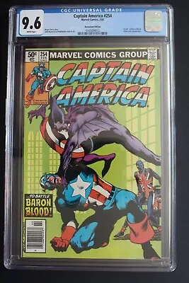 Buy Captain America #254 1st UNION JACK III 1981 Newsstand  BARON BLOOD CGC 9.6 • 76.88£