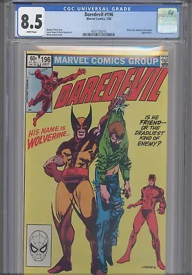 Buy Daredevil #196 CGC 8.5 1983 Marvel Comics Wolverine, Bullseye & Kingpin App • 41.20£