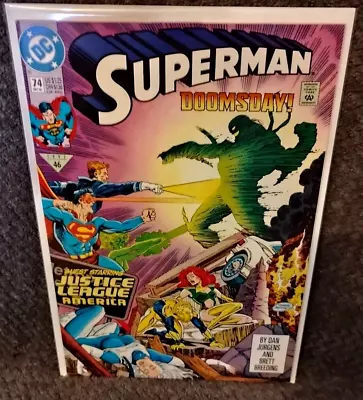 Buy SUPERMAN #74 NM- 1992 DC Comics - Justice League Vs Doomsday - 1st Print • 3.84£