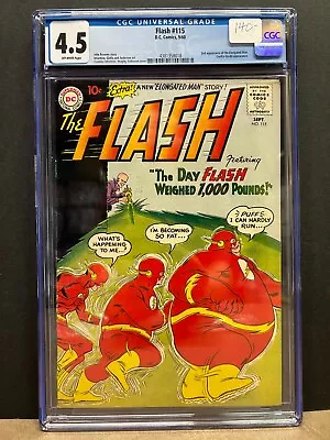 Buy Flash #115  Cgc  4.5   Off- White Pages   2nd Appearance Elongated Man • 108.72£