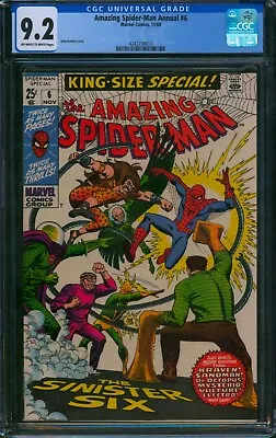 Buy Amazing Spider-Man Annual #6 🌟 CGC 9.2 🌟 Sinister Six Silver Age Marvel 1969 • 462.08£