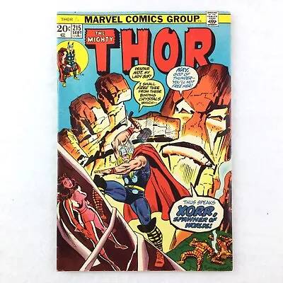 Buy THE MIGHTY THOR #215 MARVEL COMIC (1973) Bronze Age STAN LEE High Grade FINE • 7.77£