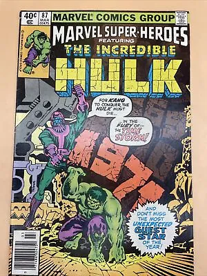 Buy Incredible Hulk 1979 Marvel The #87 INCREDIBLE HULK MARVEL SUPER HEROES Comic • 29.99£