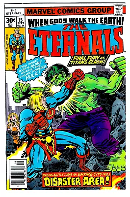 Buy THE ETERNALS #15 In VF- A 1977 Bronze Age Marvel Comic By JACK KIRBY W/ THE HULK • 8.54£