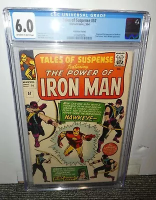 Buy Marvel Comics Tales Of Suspense 57 1st Appearance Hawkeye FN 6.0 CGC Avengers • 799.99£